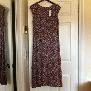 Loft long, floral dress. Rayon fabric. Slit in front. Size 10. New with tags.